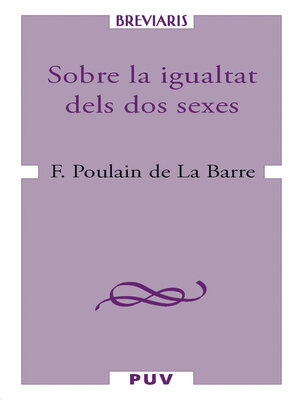 cover image of Sobre la igualtat dels dos sexes